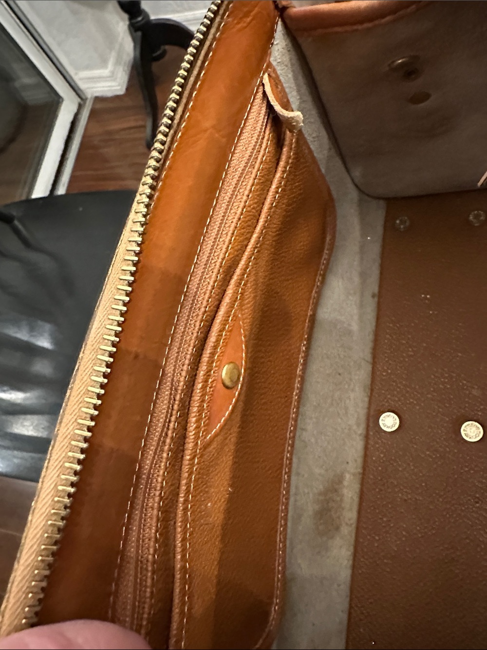 Dooney & Bourke Cream and Tan Leather Crossbody Bag - Picture 10 of 14